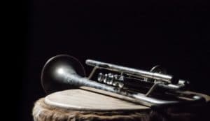 Trumpet with black background