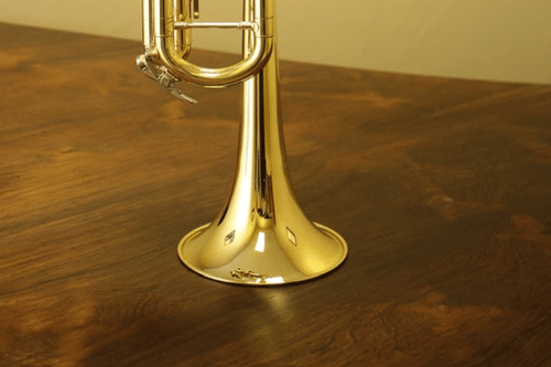 Professional trumpet on a table