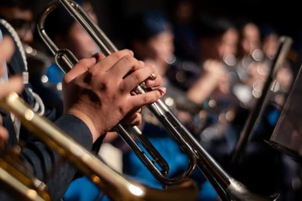 A group of trumpeters playing